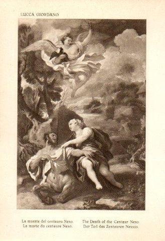 LAMINA V28169: La muerte del centauro Neso por Lucca Giordano