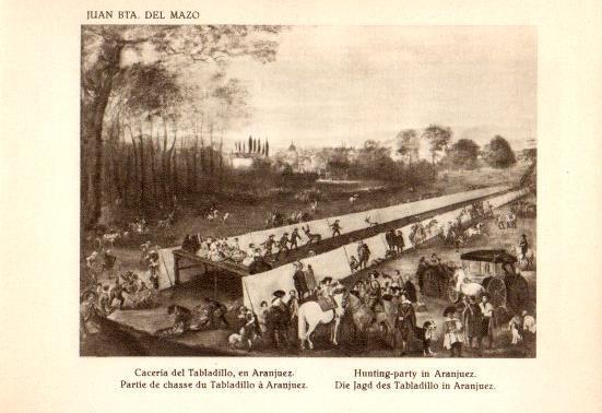 LAMINA V28176: Caceria del Tabladillo en Aranjuez por Juan B. del Mazo