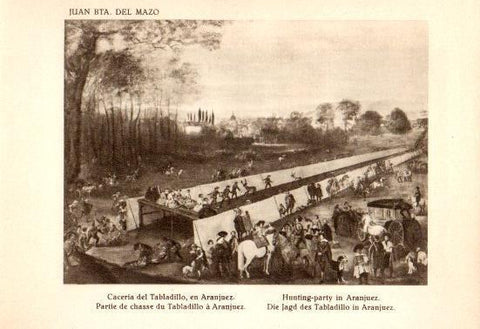 LAMINA V28176: Caceria del Tabladillo en Aranjuez por Juan B. del Mazo