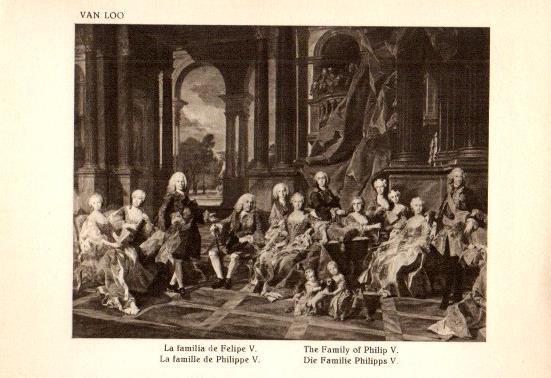 LAMINA V28180: La familia de Felipe V por Van Loo