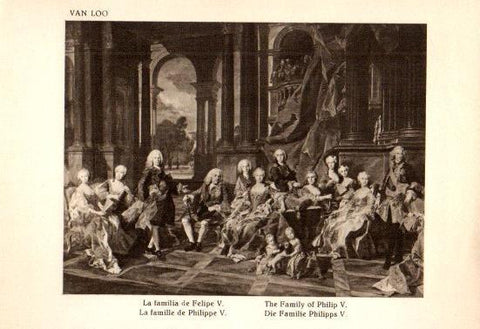 LAMINA V28180: La familia de Felipe V por Van Loo