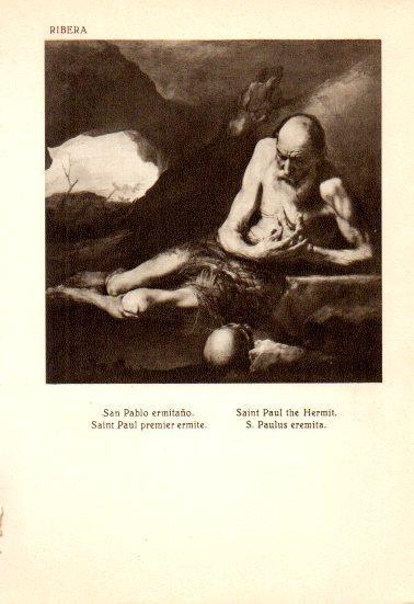 LAMINA V28167: San Pablo ermitaño por Ribera