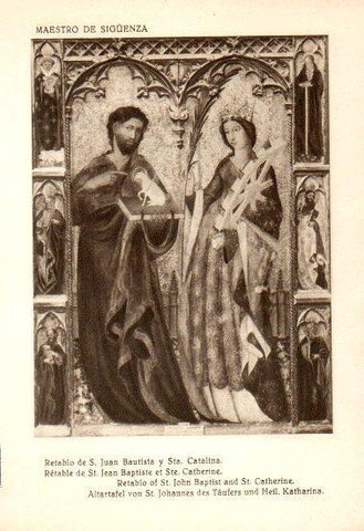 LAMINA V28164: Retablo de San Juan Bautista y Santa Catalina por Maestro Siguenza
