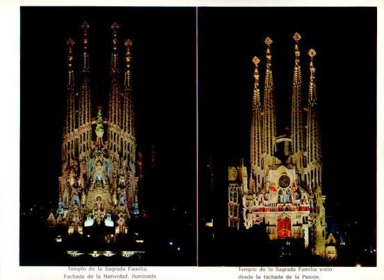 LAMINA V28119: La Sagrada familia iluminada, Barcelona