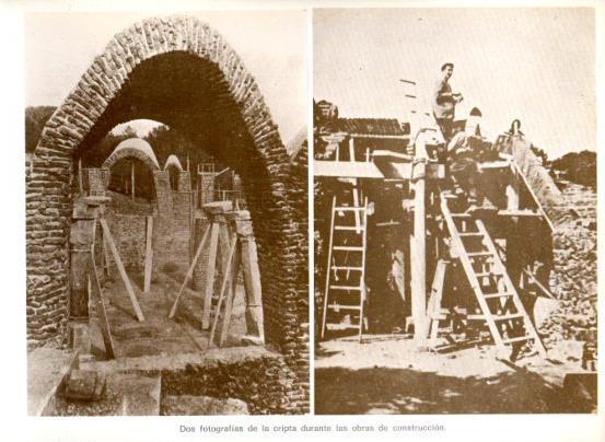 LAMINA V28091: Iglesia de la Colonia Guell. Obras de la contruccion de la cripta