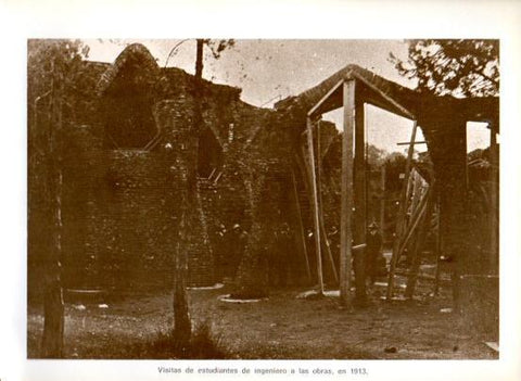 LAMINA V28092: Iglesia de la Colonia Guell. Las obras en 1913