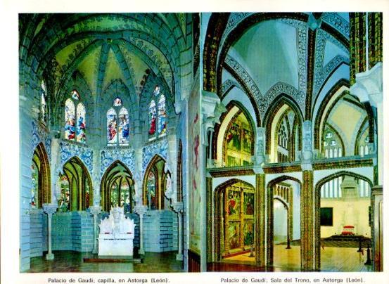 LAMINA V28124: Capilla y Sala del Trono del Palacio de Gaudi en Astorga, Leon