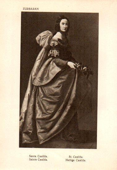 LAMINA V28148: Santa Casilda por Zurbaran