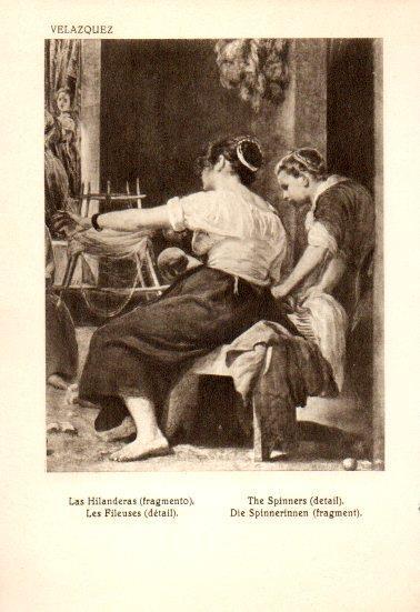 LAMINA V28152: Las Hilanderas fragmento por Velazquez