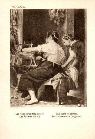 LAMINA V28152: Las Hilanderas fragmento por Velazquez