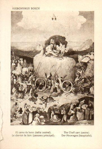 LAMINA V28131: El carro de heno, tabla central por Hieronymus Bosch
