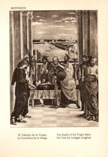 LAMINA V28136: El Transito de la Virgen por Mantegna