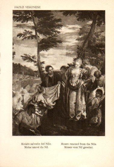 LAMINA V28138: Moises salvado del Nilo por Paolo Veronese
