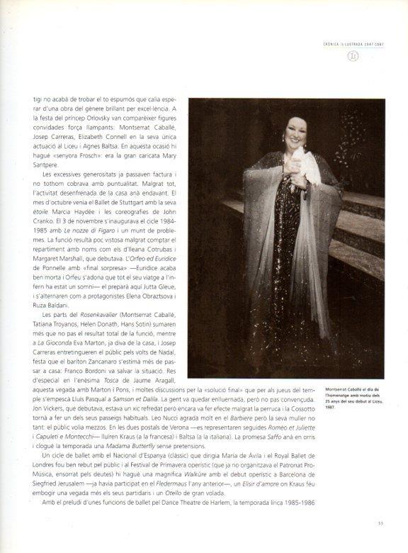 LAMINA V28573: Homenatge a Montserrat Caballe 25 anys del seu debut al Liceu 1987