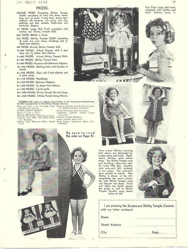 LAMINA 34444: Publicidad de la muñeca de Shirley Temple