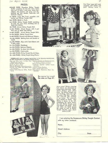 LAMINA 34444: Publicidad de la muñeca de Shirley Temple