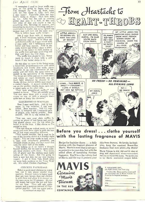 LAMINA 34438: Publicidad de talco Mavis
