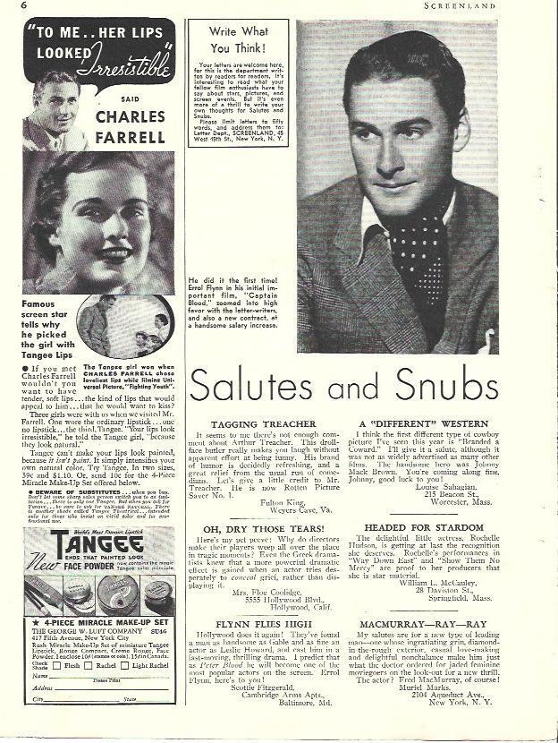 LAMINA 34433: Errol Flynn y lateral con publicidad