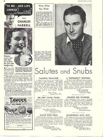 LAMINA 34433: Errol Flynn y lateral con publicidad
