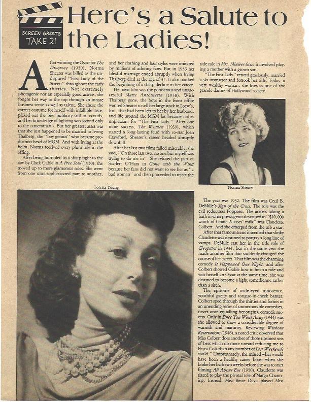 LAMINA 34513: Norma Shearer y Loretta Young