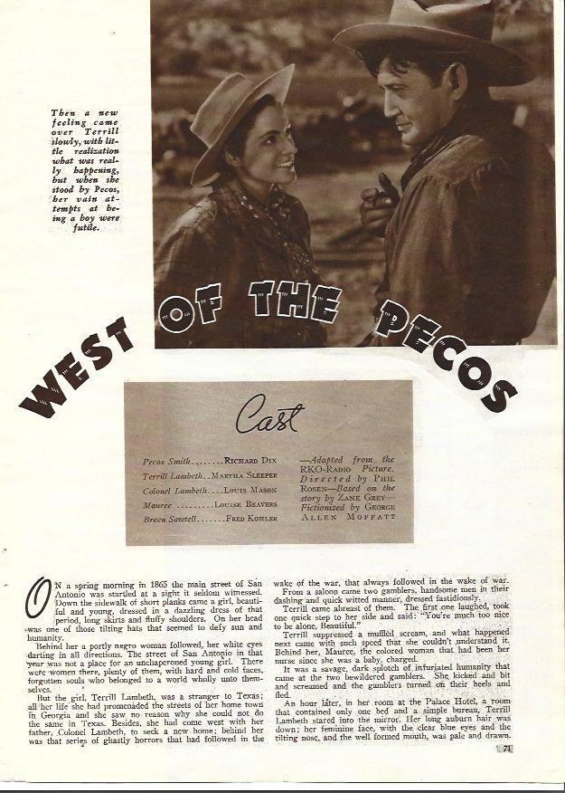 LAMINA 34410: Escena y reparto de West of the Pecos