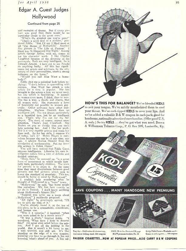 LAMINA 34477: Publicidad de cigarrillos Kool