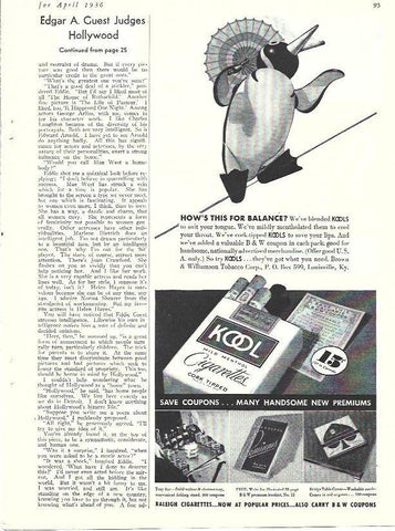 LAMINA 34477: Publicidad de cigarrillos Kool