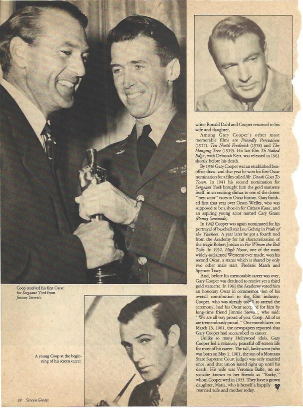 LAMINA 34495: Gary Cooper con su primer Oscar