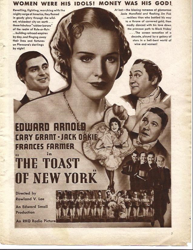 LAMINA 34289: Anuncio de The toast of New York