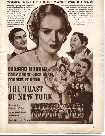 LAMINA 34289: Anuncio de The toast of New York