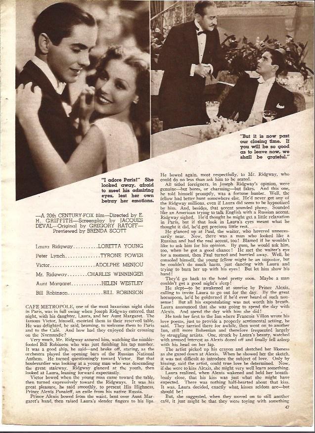 LAMINA 34309: Reparto y escenas de Café Metropole
