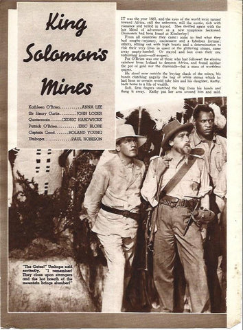LAMINA 34315: Escena y reparto de King Solomon's Mines