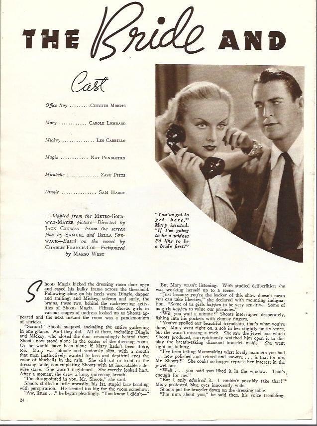 LAMINA 34386: Carole Lombard en The bride and the best man