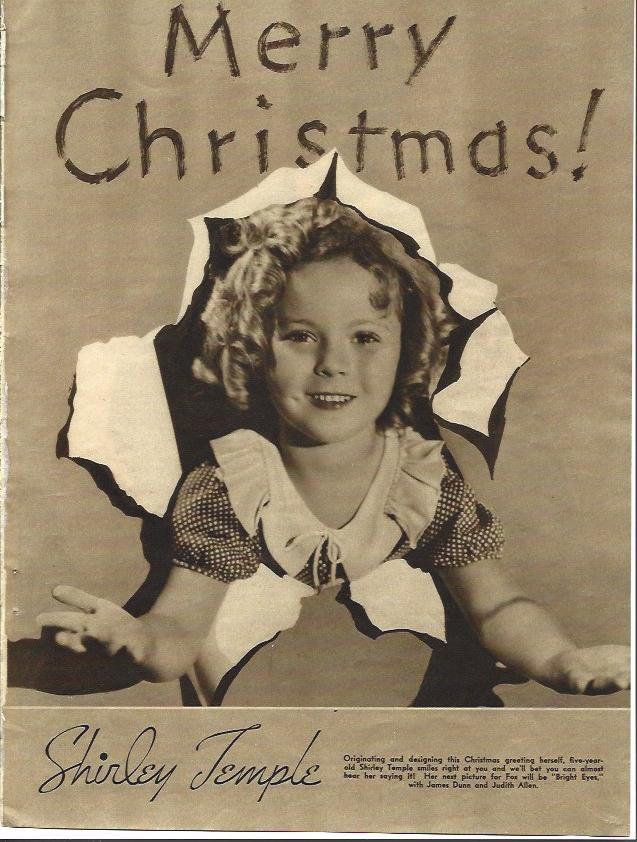 LAMINA 34388: Shirley Temple en felicitacion de Navidad