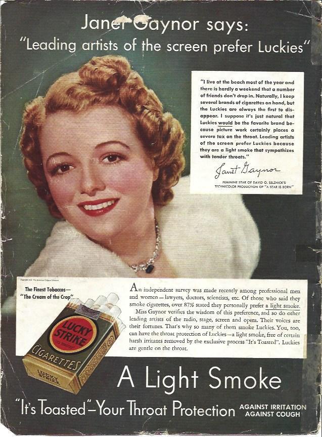 LAMINA 34347: Contraportada con publicidad de Lucky Strike