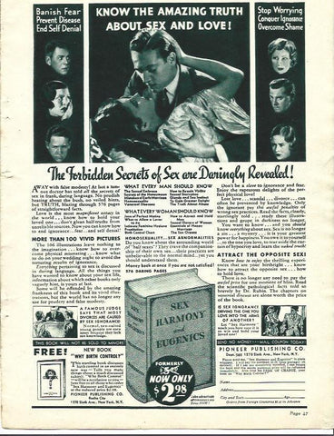 LAMINA 34365: Publicidad de Sex Harmony and Eugenics