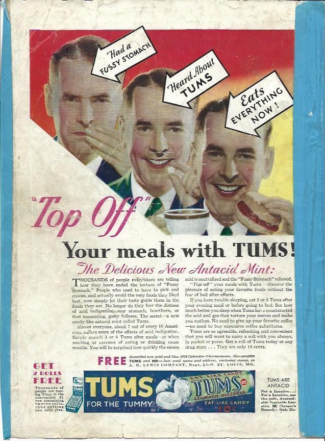 LAMINA 34374: Contraportada con publicidad de Tums