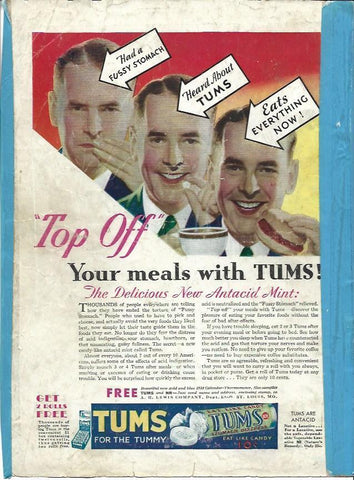 LAMINA 34374: Contraportada con publicidad de Tums