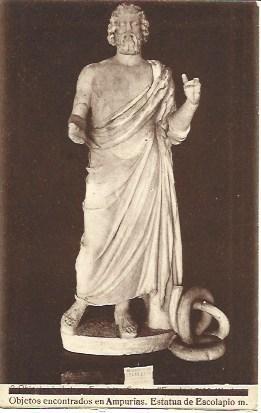 POSTAL A1664: Estatua de Escolapio de Empuries