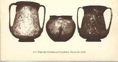 POSTAL A1665: Vasos encontrados en Empuries