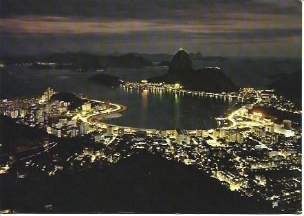 POSTAL A1765: Vista nocturna de Rio de Janeiro