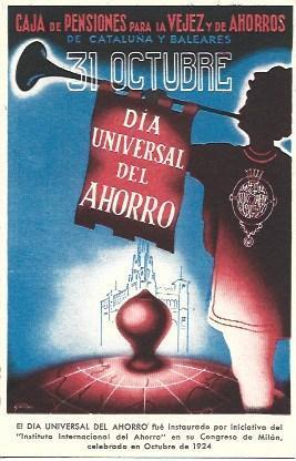 POSTAL A1658: Caja de Pensiones. Dia Universal del Ahorro
