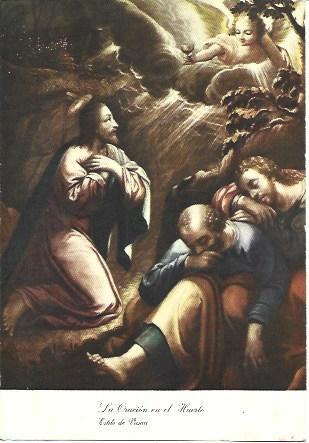 POSTAL A1577: La oracion en el Huerto. Donacion a la Cruz Roja