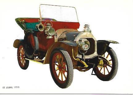 POSTAL A1523: Coche Le Zebre de 1910