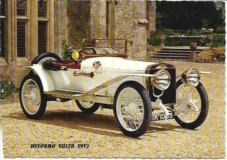 POSTAL A1527: Coche Hispano Suiza de 1912