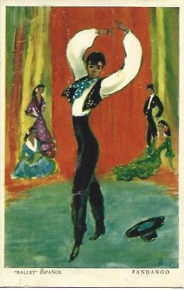 POSTAL A1548: Ballet español, fandango