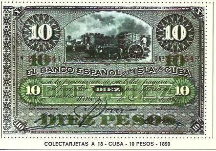 POSTAL A1588: Cuba - 10 pesos - 1890