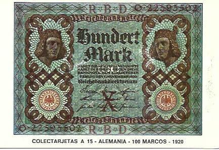 POSTAL A1590: Alemania - 100 marcos - 1920