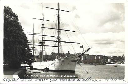 POSTAL A1628: Barco en Estocolmo