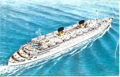 POSTAL A1632: El barco Queen Federica